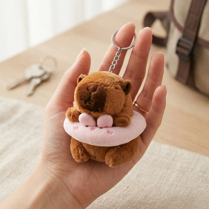 Floaty Capybara Plush Keychain
