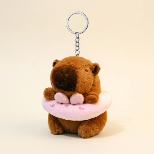 Floaty Capybara Plush Keychain