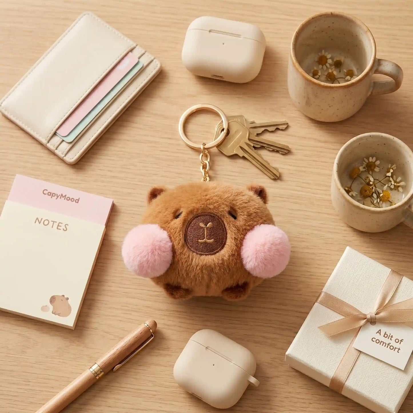 Blush Buddy Capybara Plush Keychain