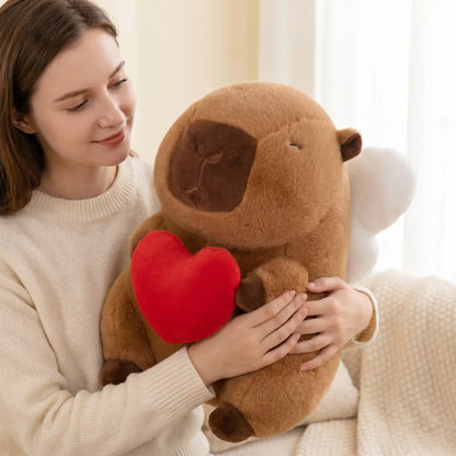 Heart Hug Capybara Plush
